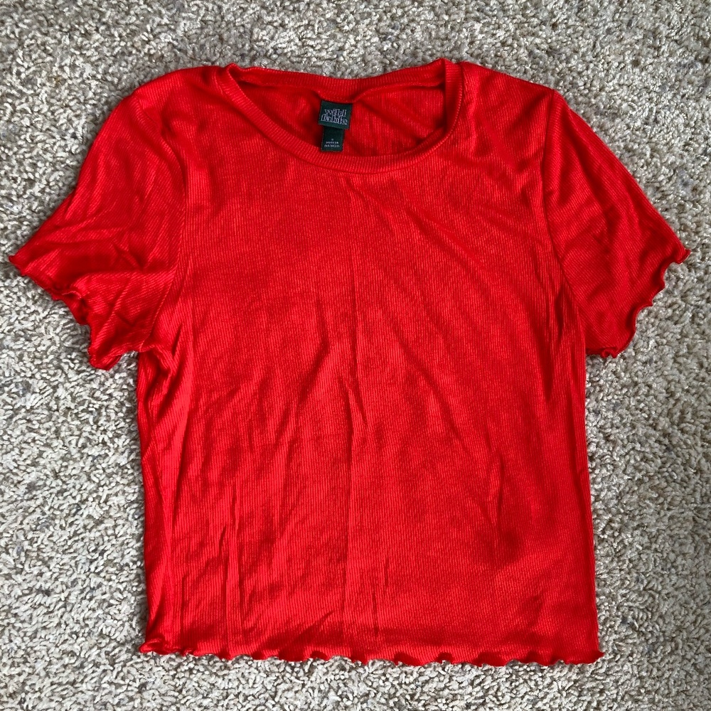 Wild Fable Red Fitted Ribbed Tee